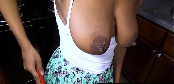  Hangers Big Saggy Boobs Puffy Areolas On Petite Step Daughter Sexy Bosom , Little Ebony Blonde Msnovember Cleans Kitchen Before Step Dad Gets Home HD On Sheisnovember